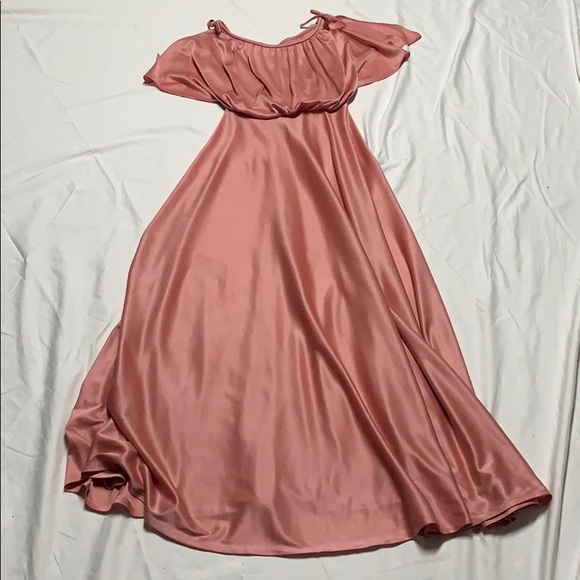 VINTAGE ILGWU 1970’s Dusty Rose Blouson Gown - Picture 5 of 11